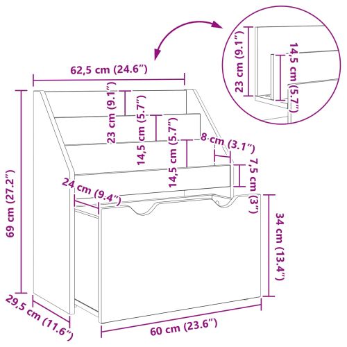 Детска рафт за книги с чекмедже Сонома дъб 60 x 29,5 x 69 см