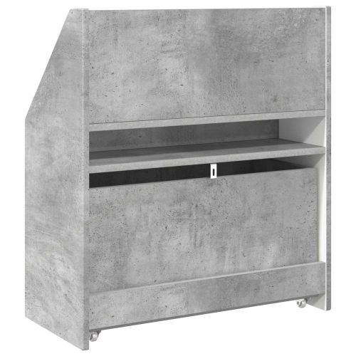 Детска рафт за книги Циментено сиво 60 x 29,5 x 69 см