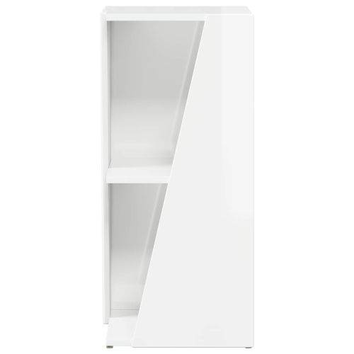 Странична рафт Лъскаво бяло 33 x 32 x 70,5 см Инженерно дърво