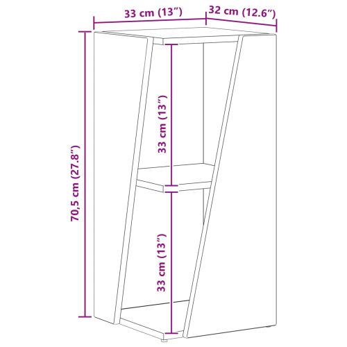 Странична рафт Сив Сонома 33 x 32 x 70,5 см Инженерно дърво