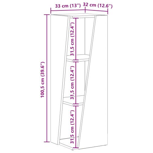 Странична рафт Черно 33 x 32 x 100,5 см Инженерно дърво