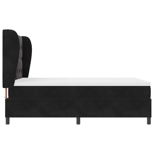 Легло с пружинирана основа Черно 200 x 160 см Полиестер