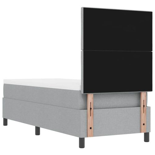 Легло с пружинирана основа с LED Светлосиво 80 x 200 cm текстил