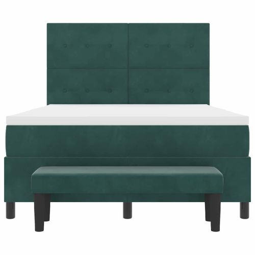Легло с пружинирана основа Тъмнозелено 160 x 200 cm Кадифе