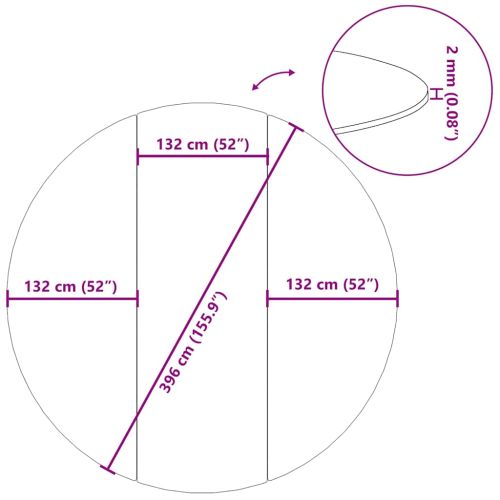 Подложка за басейни светлосива Ø396 см полиестерен геотекстил