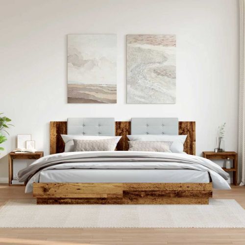 Нощни шкафчета, 2 бр, старо дърво, 40x30x40 см, инженерно дърво