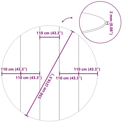 Подложка за басейни светлосива Ø550 см полиестерен геотекстил