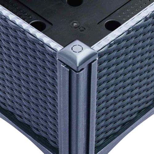 Градинска кашпа с крака, синьо сив, 120x40x42 см, PP