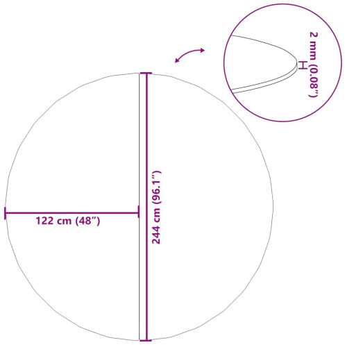 Подложка за басейни светлосива Ø244 см полиестерен геотекстил