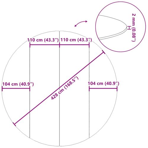 Подложка за басейни светлосива Ø428 см полиестерен геотекстил