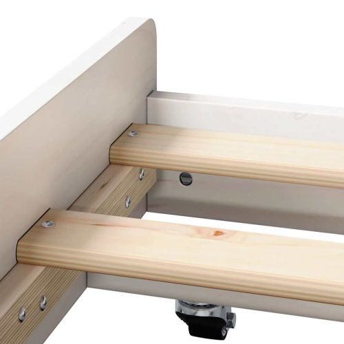 Рамка за легло Бяло 75 x 190 cm Солидно борово дърво