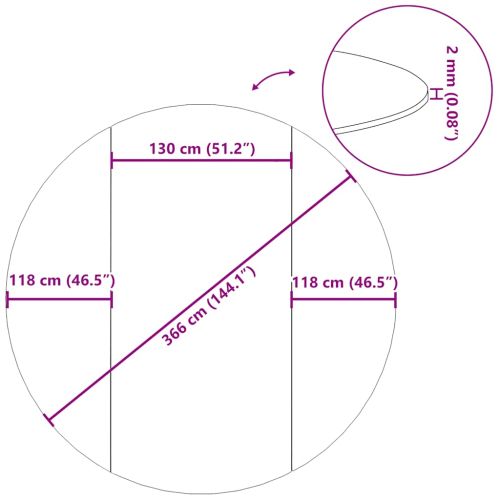 Подложка за басейни светлосива Ø366 см полиестерен геотекстил