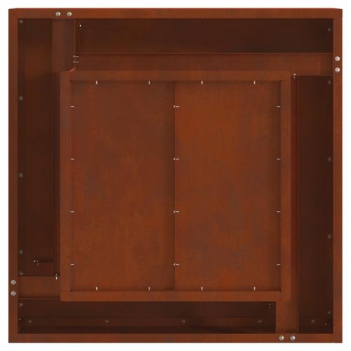 Огнище Кафяво 60 x 60 x 30 cm Патинираща стомана