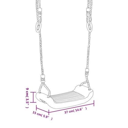 Детска люлка с въжена стълба, синя, 37x15 см, PE