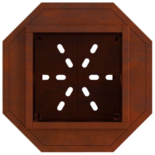 Бездимна камина Кафяво 38 x 38 x 51 см Патинираща стомана