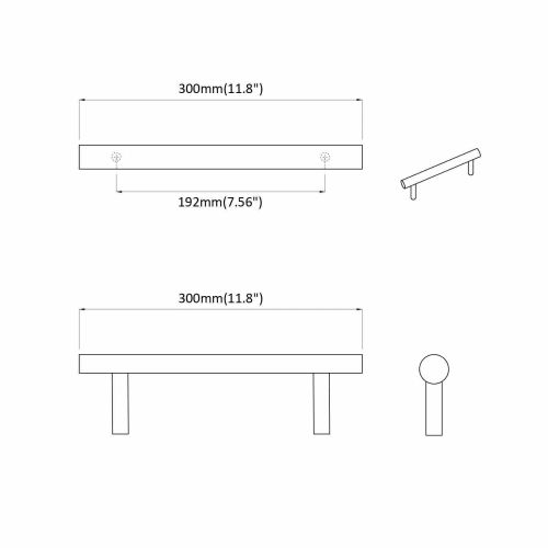 Дръжка за шкаф 2 pcs Сребрист 300 mm Неръждаема стомана
