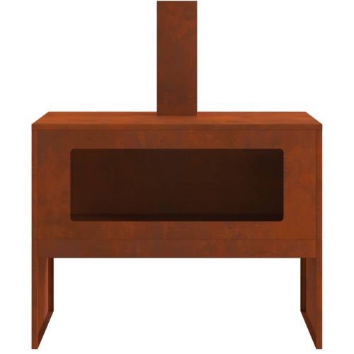 Огнище Кафяво 80 x 50 x 96 см Патинираща стомана