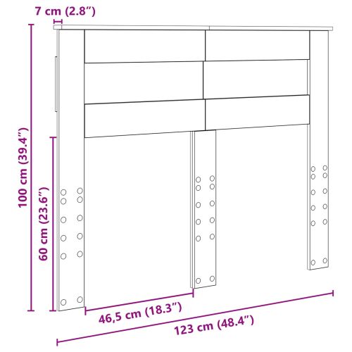 Облегалка за глава с таблото Бяло 120 cm Инженерно дърво