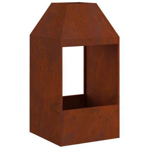 Огнище Кафяво 50 x 50 x 100 cm Патинираща стомана