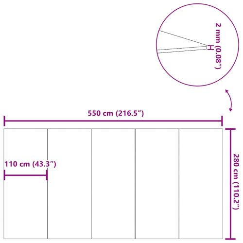 Подложка за басейни светлосива 550x280см полиестерен геотекстил