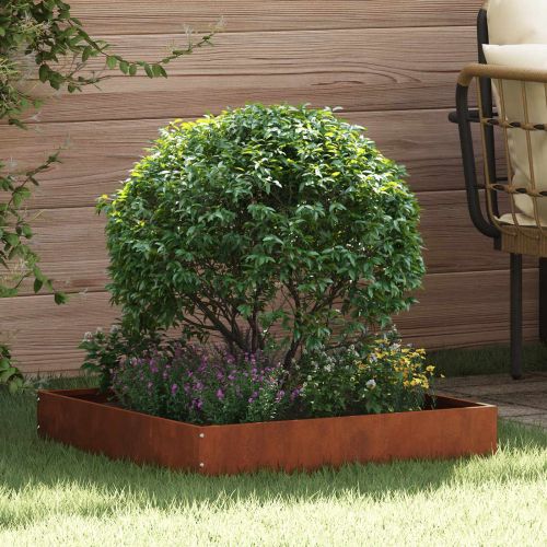 Ограда за трева Ръждясало 60 x 60 x 13 см Патинираща стомана