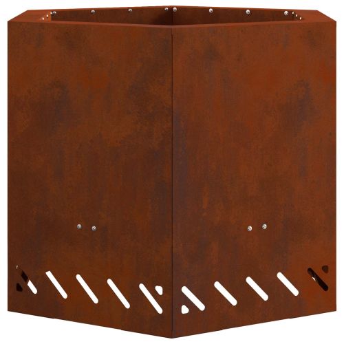 Бездимна камина Кафяво 58 x 58 x 51 см Патинираща стомана