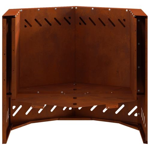 Бездимна камина Кафяво 58 x 58 x 51 см Патинираща стомана