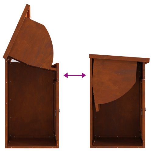 Пощенска кутия за пратки с врата Ръждясало 47.5 x 38 x 59 см