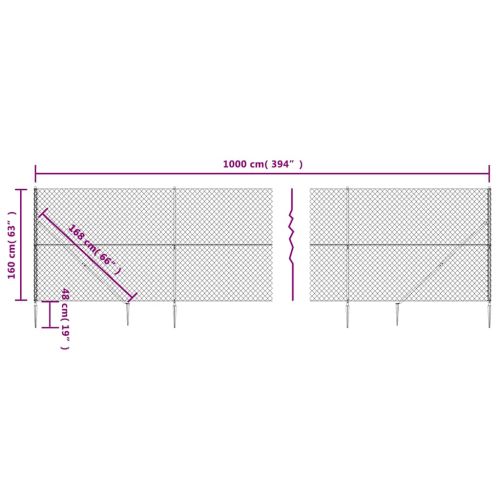 Плетена оградна мрежа с шипове, сребриста, 1,6x10 м