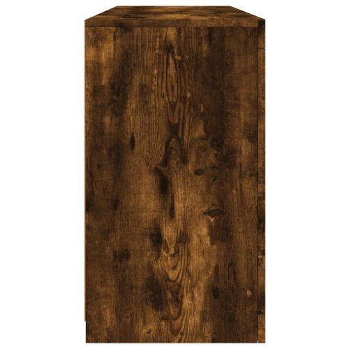 Сайдборд с LED светлини, oпушен дъб, 142,5x37x67 см