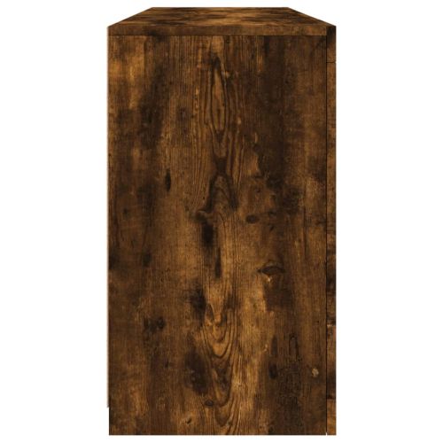 Сайдборд с LED светлини, oпушен дъб, 163x37x67 см