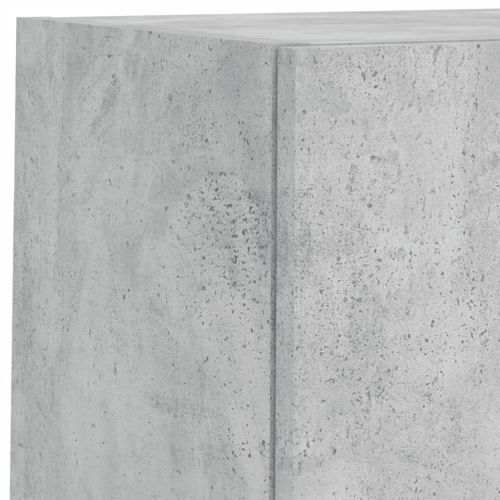 ТВ стенни шкафове, 4 части, с LED светлини, бетонно сиви