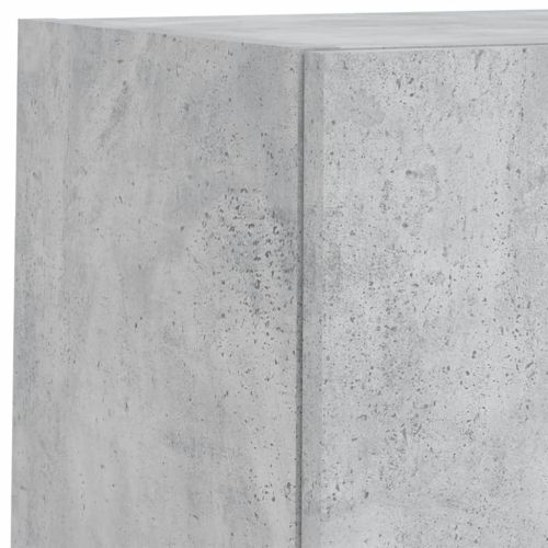 ТВ стенни модули с LED, 6 части, бетонно сиви, инженерно дърво