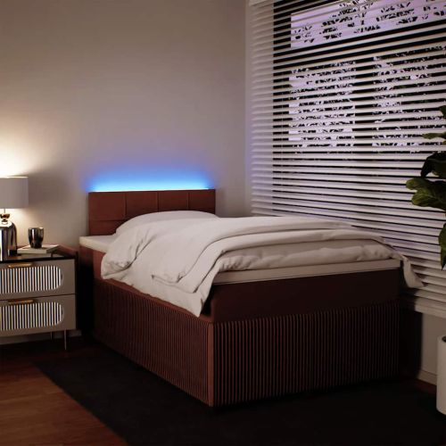 Боксспринг легло с матрак, розово, 120x200 см, кадифе