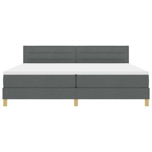 Легло с пружинирана основа Тъмен сив 200 x 200 cm текстил