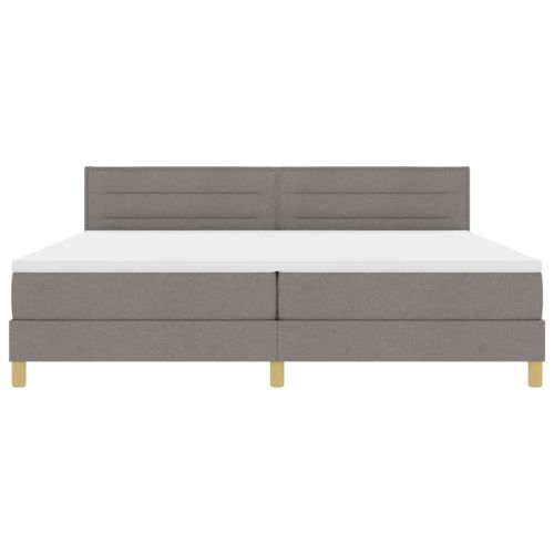 Легло с пружинирана основа с матрак Таупе 200 x 200 cm текстил