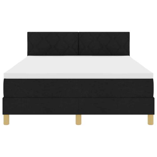 Легло с пружинирана основа с матрак Черно 160 x 200 cm текстил