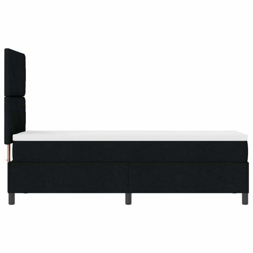 Легло с пружинирана основа с матрак Черно 80 x 200 cm текстил