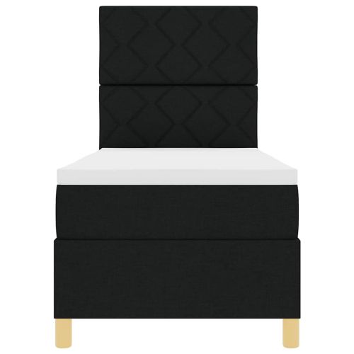 Легло с пружинирана основа с матрак Черно 80 x 200 cm текстил