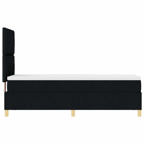 Легло с пружинирана основа с матрак Черно 80 x 200 cm текстил