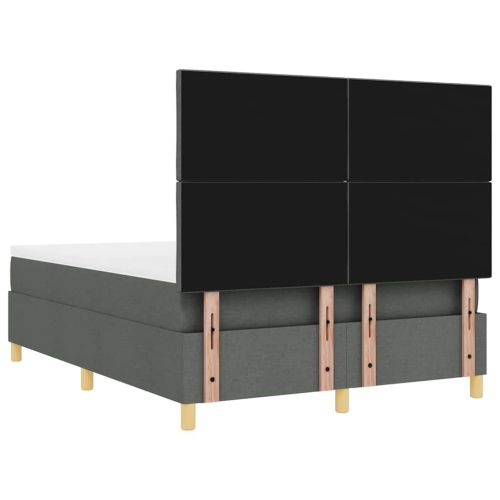 Легло с пружинирана основа Тъмен сив 160 x 200 cm текстил