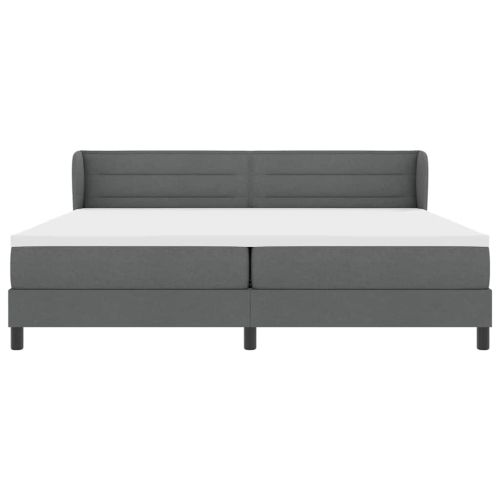 Легло с пружинирана основа Тъмносив 200 x 200 cm текстил