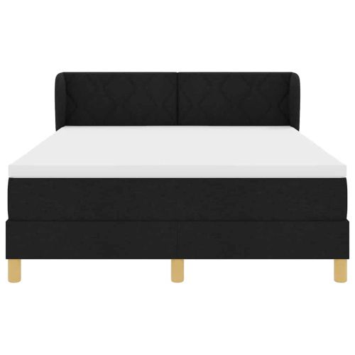 Легло с пружинирана основа с матрак Черно 160 x 200 cm текстил