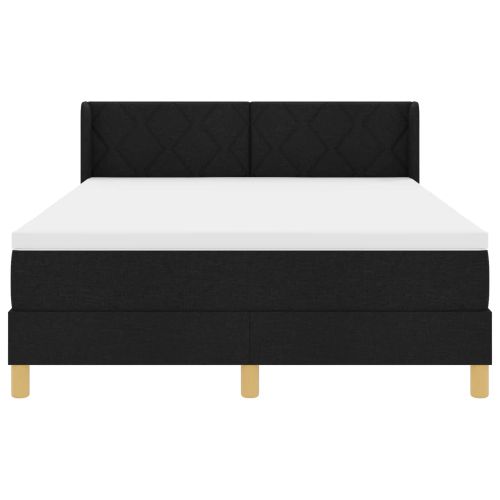 Легло с пружинирана основа Черно 200 x 160 см Полиестер