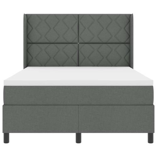 Легло с пружинирана основа Тъмносив 160 x 200 cm текстил