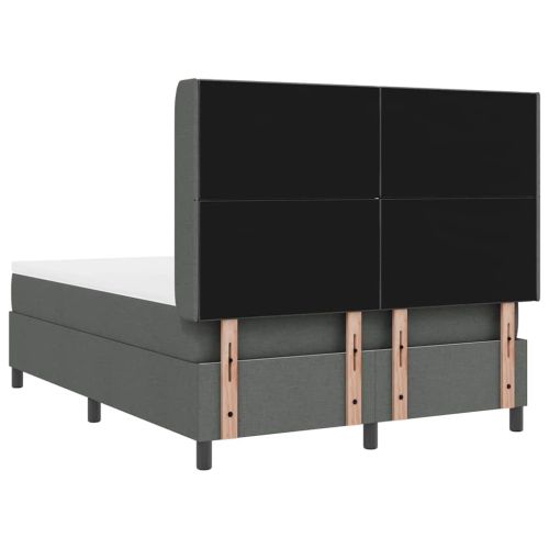 Легло с пружинирана основа Тъмносив 160 x 200 cm текстил