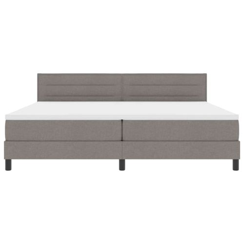 Легло с пружинирана основа с матрак Таупе 200 x 200 cm текстил