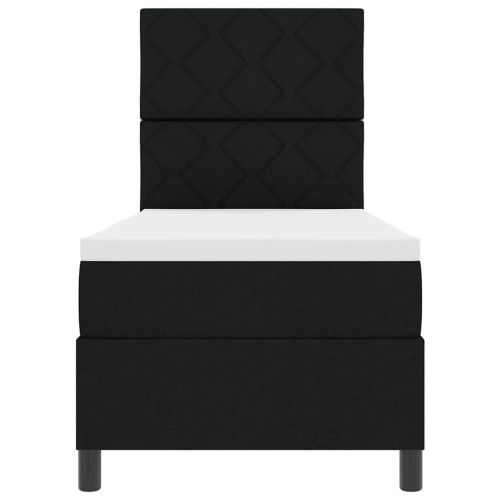 Легло с пружинирана основа с матрак Черно 80 x 200 cm текстил