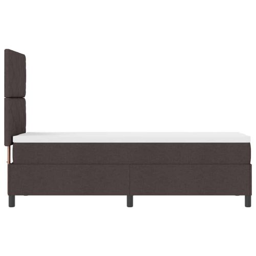 Легло с пружинирана основа с LED Тъмнокафяв 80 x 200 cm текстил