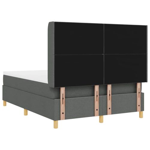 Легло с пружинирана основа с матрак Сив 160 x 200 cm текстил